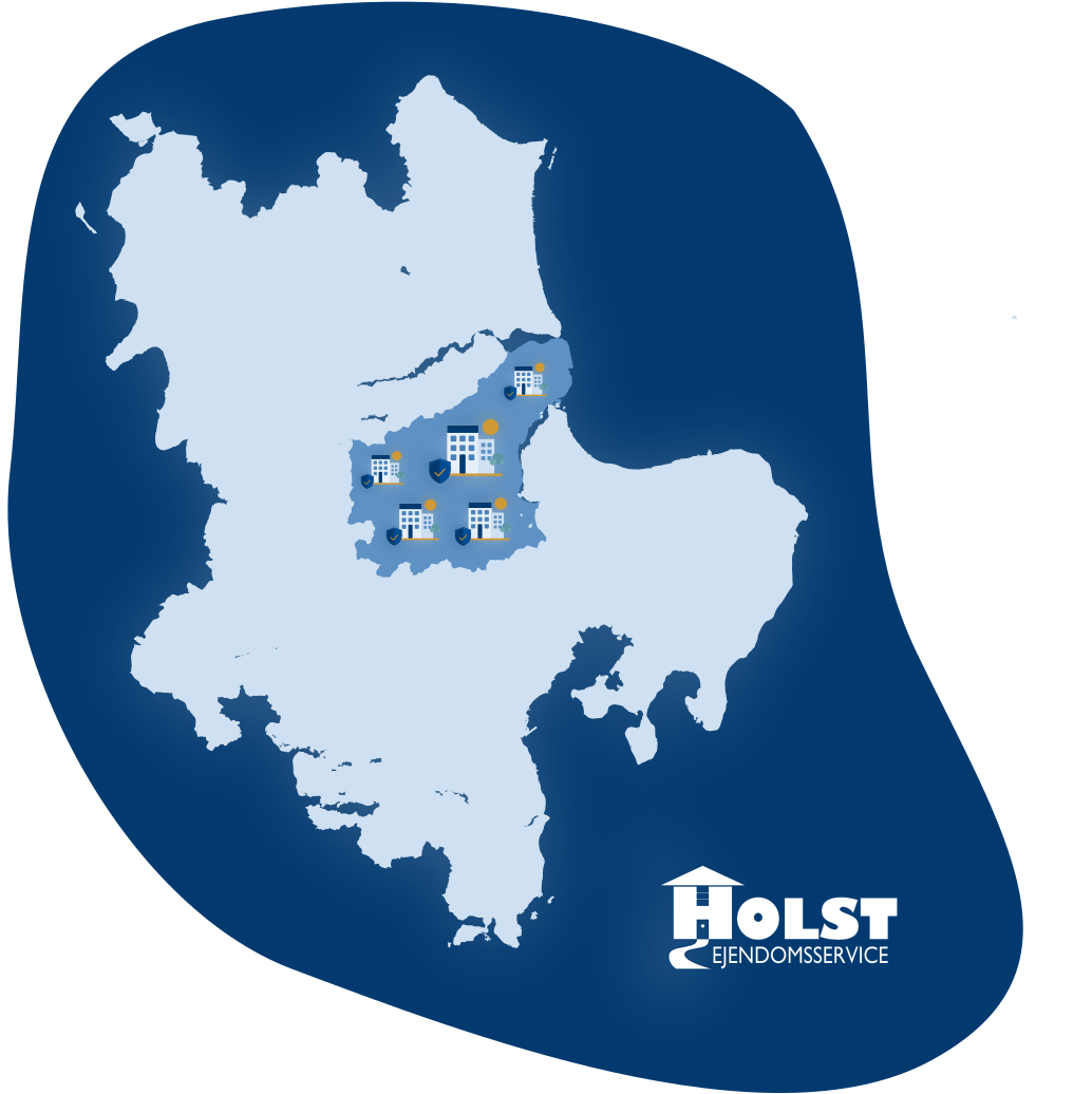 Holst Ejendomsservice primære serviceområde Randers Kommune - map